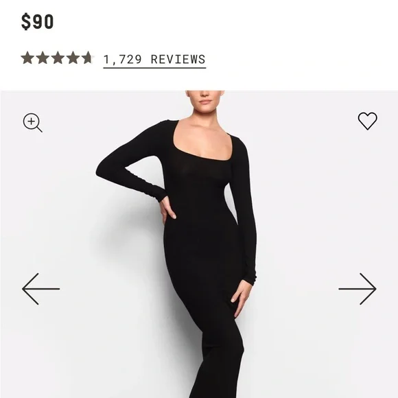 SKIMS Soft Lounge Long Sleeve Dress XXS SKIMS Soft Lounge Long Sleeve Dress XXS